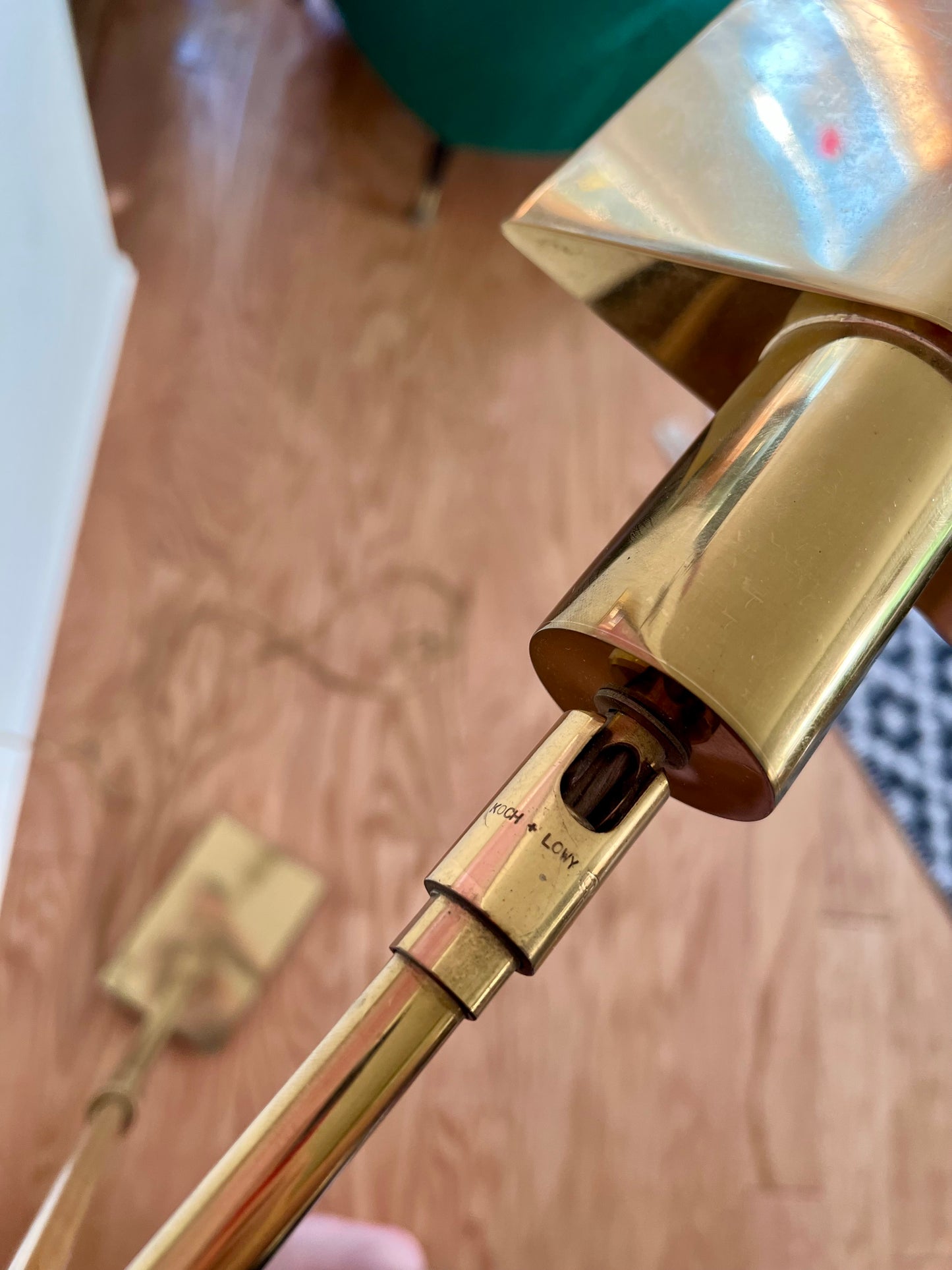Koch & Lowy Mid-Century Modern Brass Pharmacy Floor Lamp