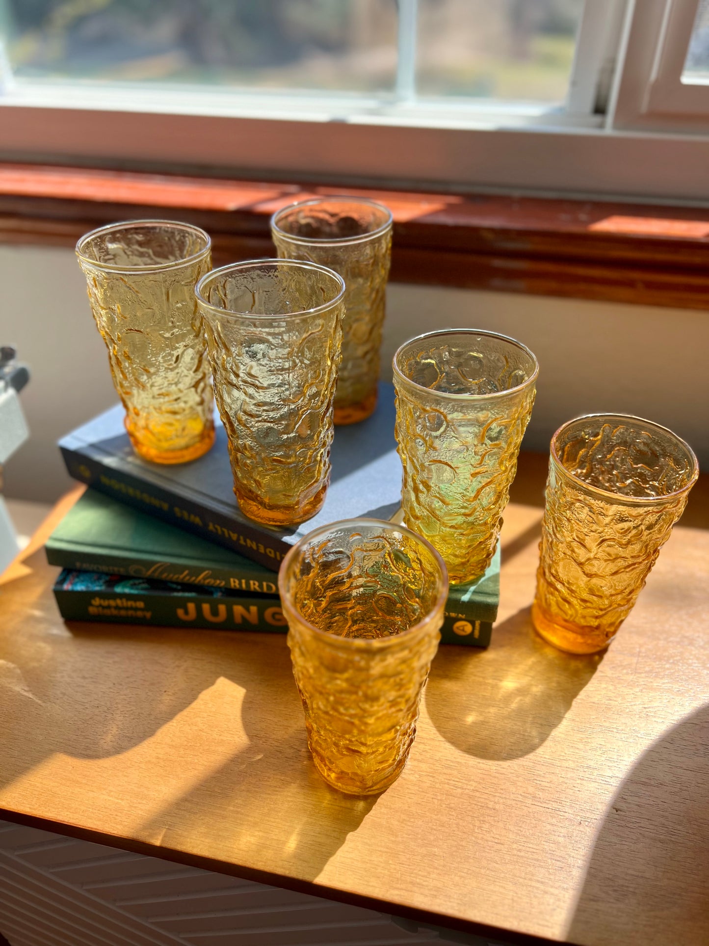 Amber Crinkle Glasses