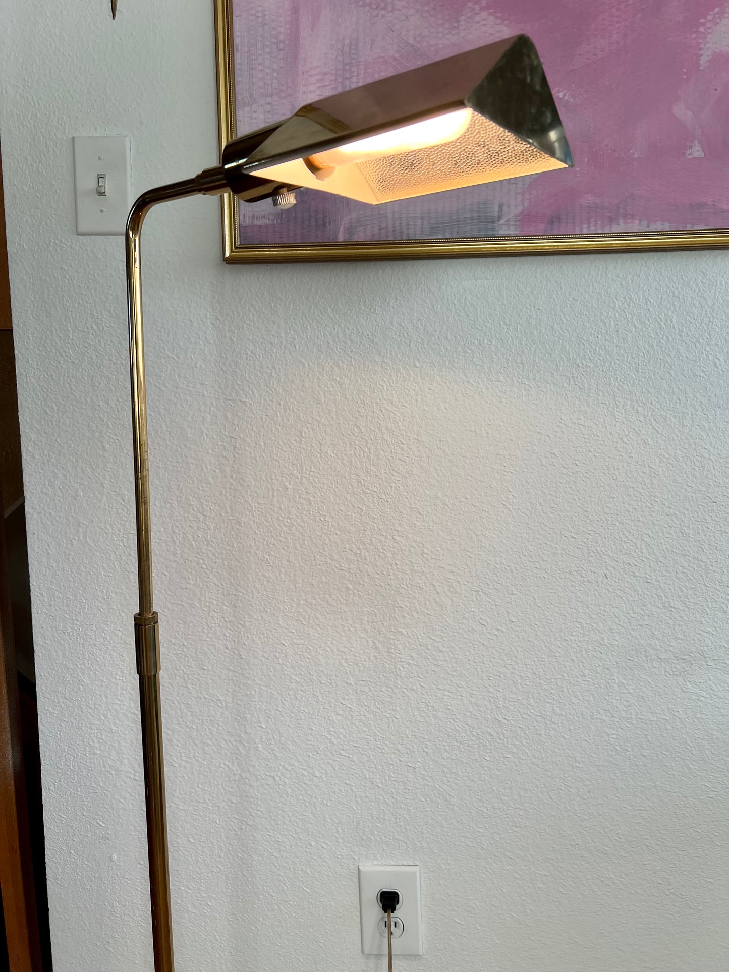 Koch & Lowy Mid-Century Modern Brass Pharmacy Floor Lamp