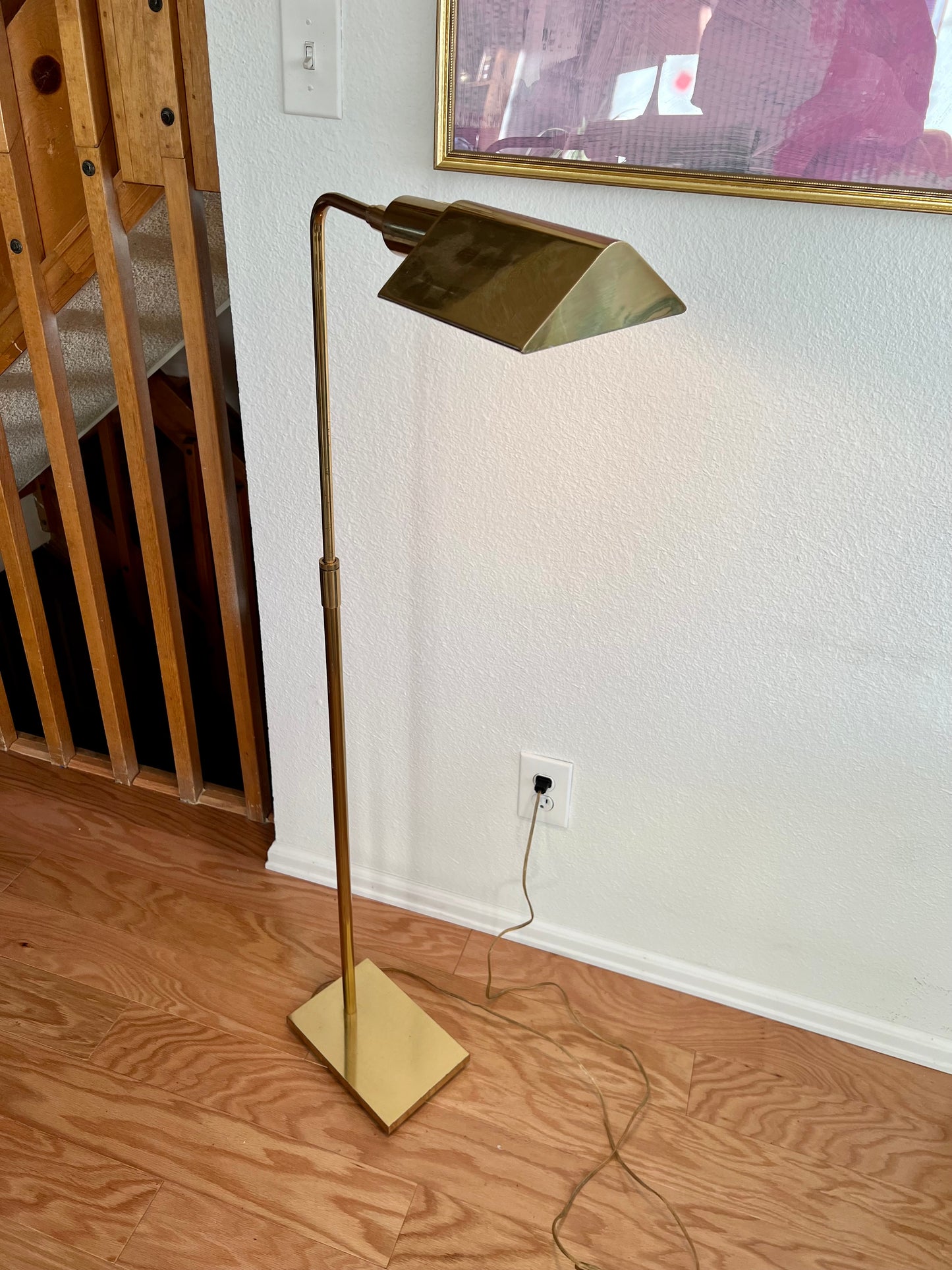 Koch & Lowy Mid-Century Modern Brass Pharmacy Floor Lamp