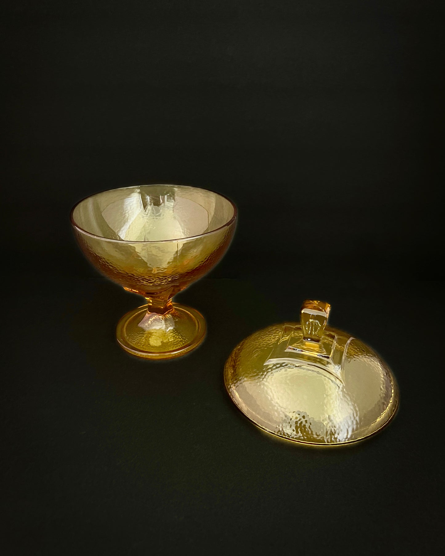 Amber Glass Candy Dish