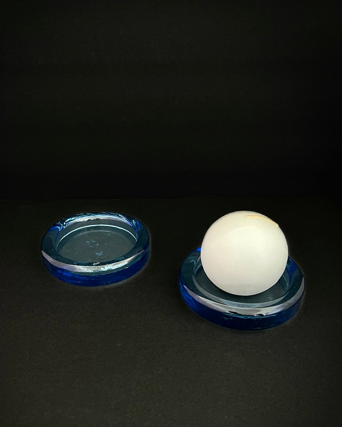 Pair of Cobalt Blue Glass Dishes
