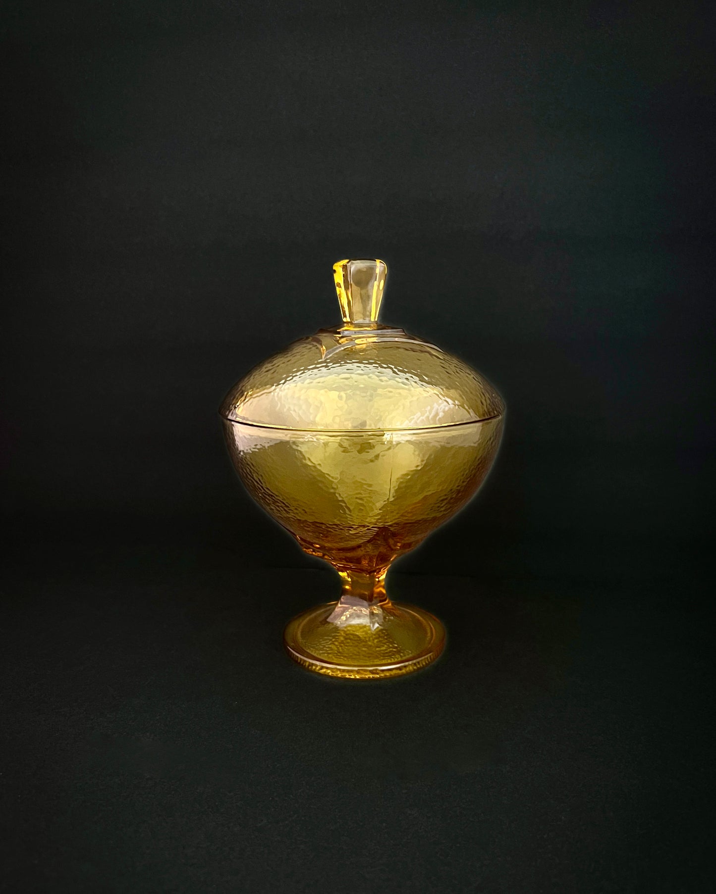 Amber Glass Candy Dish