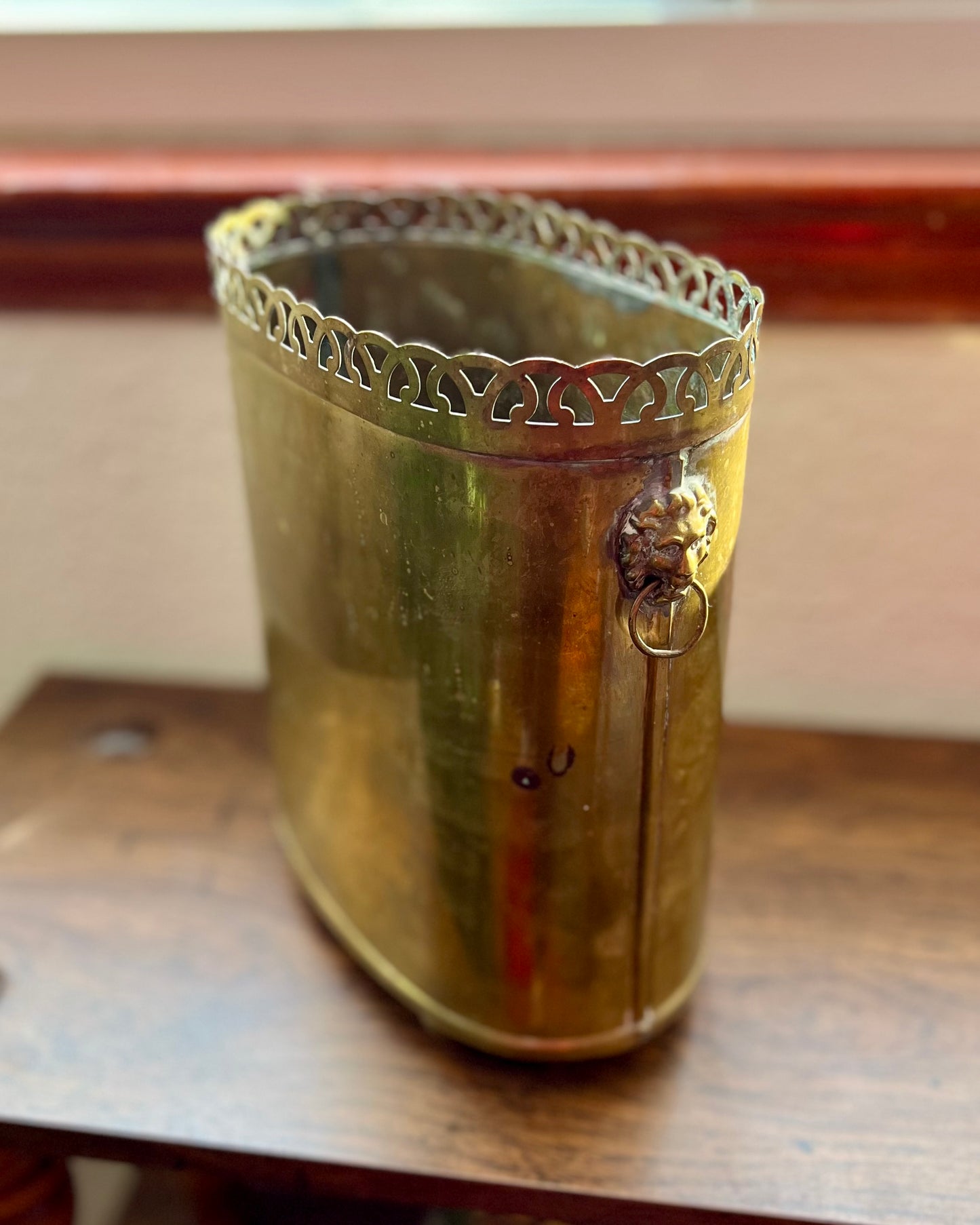 Vintage Brass Trash Can or Planter
