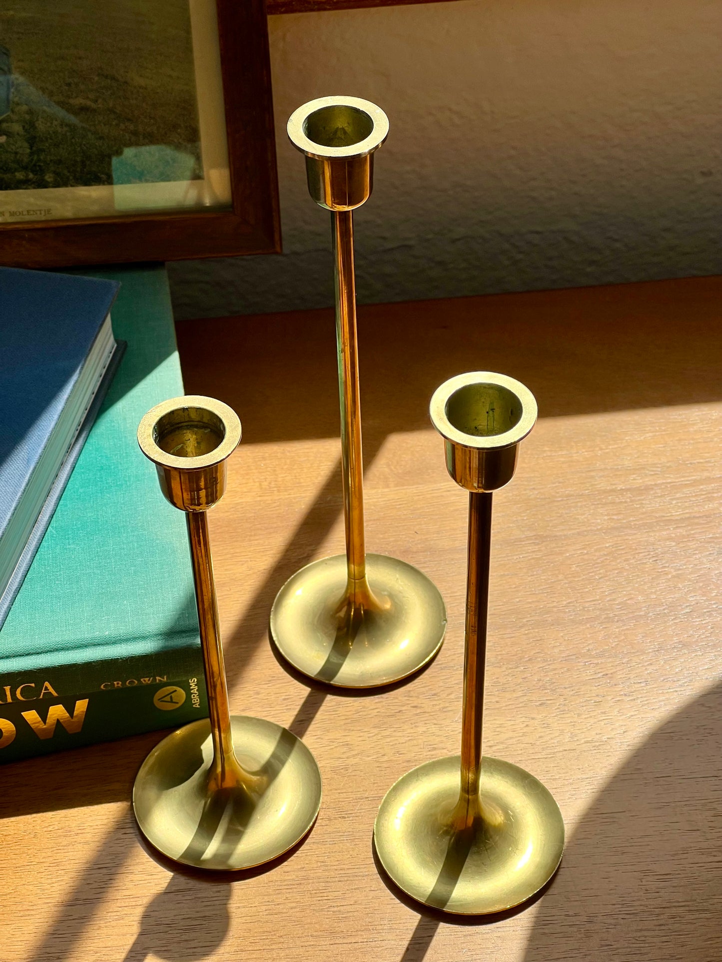 Set of 3 - Brass Candelsticks