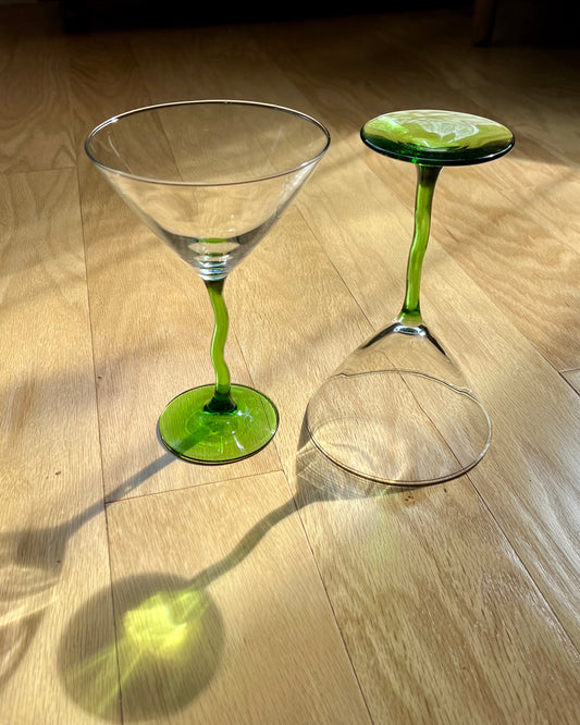 Squiggle Stem Martini Glasses
