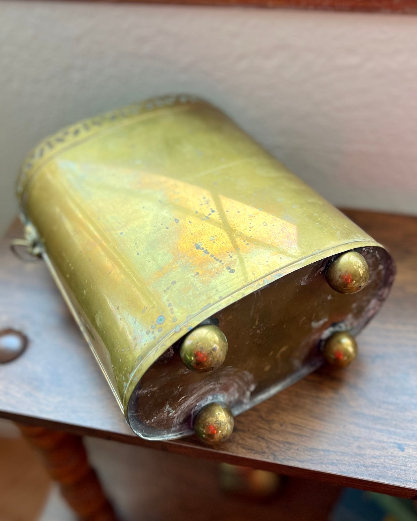 Vintage Brass Trash Can or Planter