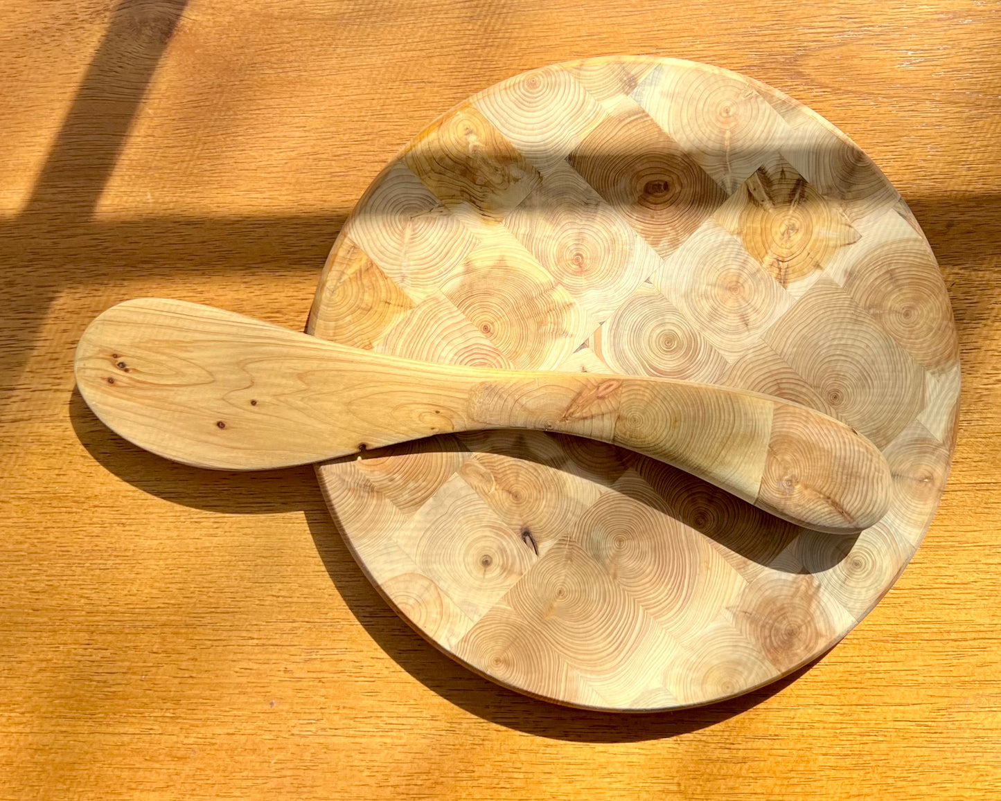 Wooden Soft Cheese Platter & Knife