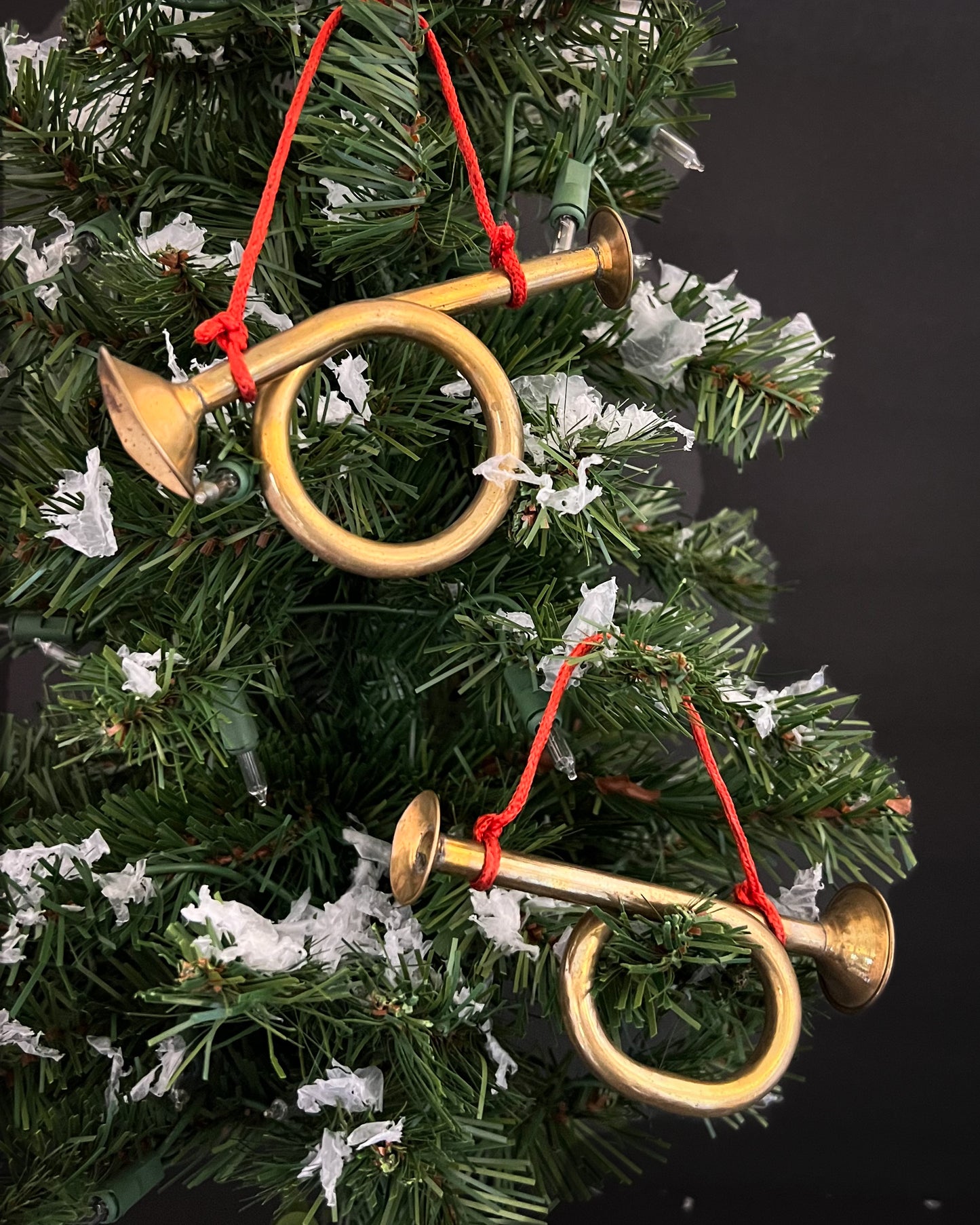 Mini Brass Horn Ornament