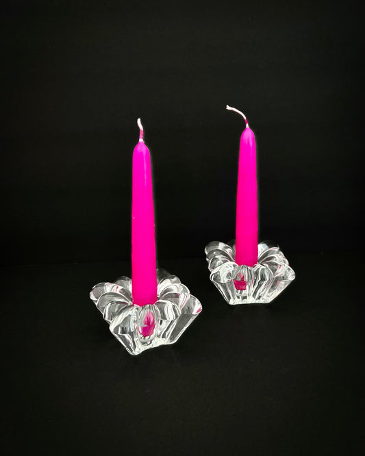 Bubble Glass Candlestick Holders