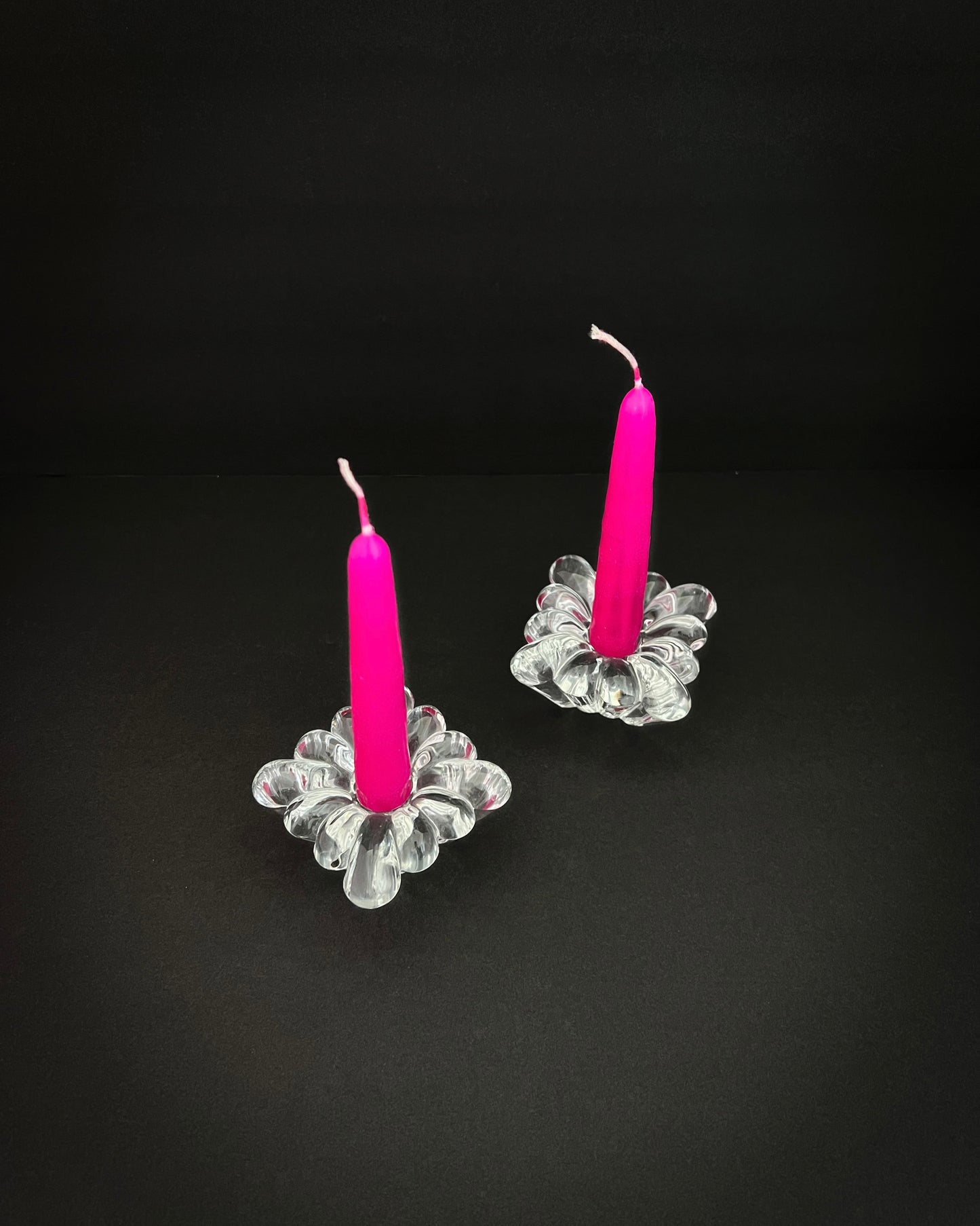 Bubble Glass Candlestick Holders