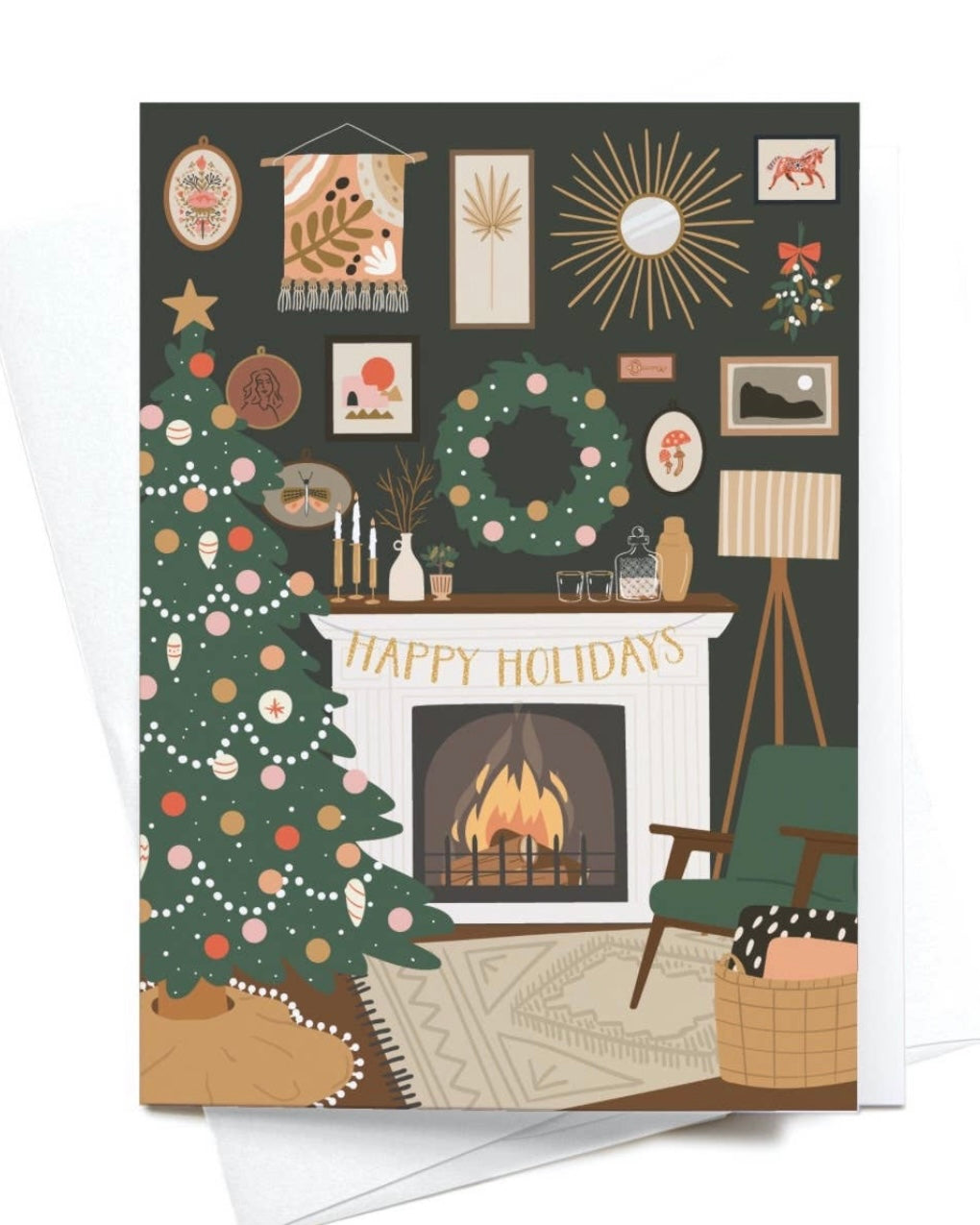 Happy Holidays Cozy Fire Cards - Set of 10