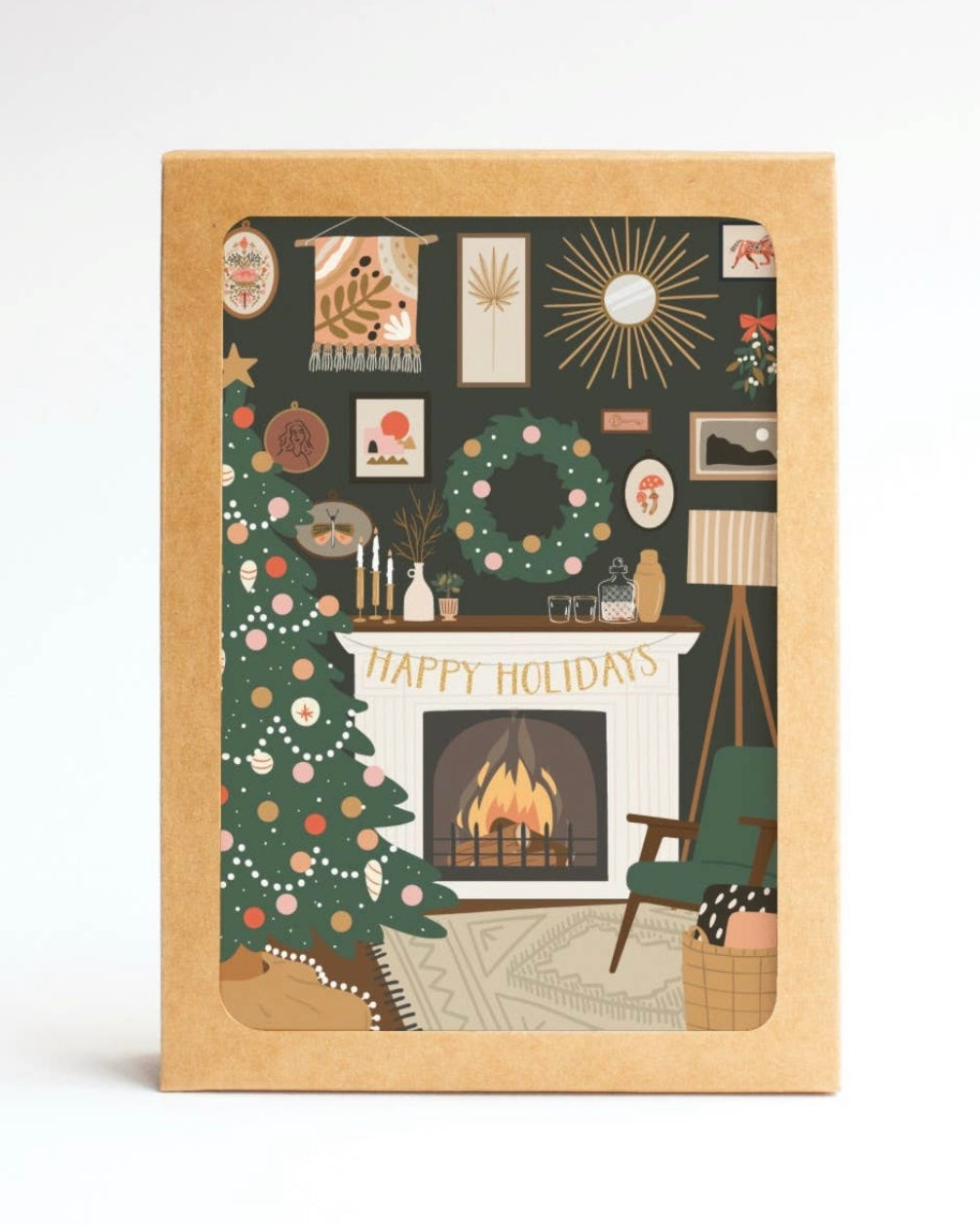 Happy Holidays Cozy Fire Cards - Set of 10